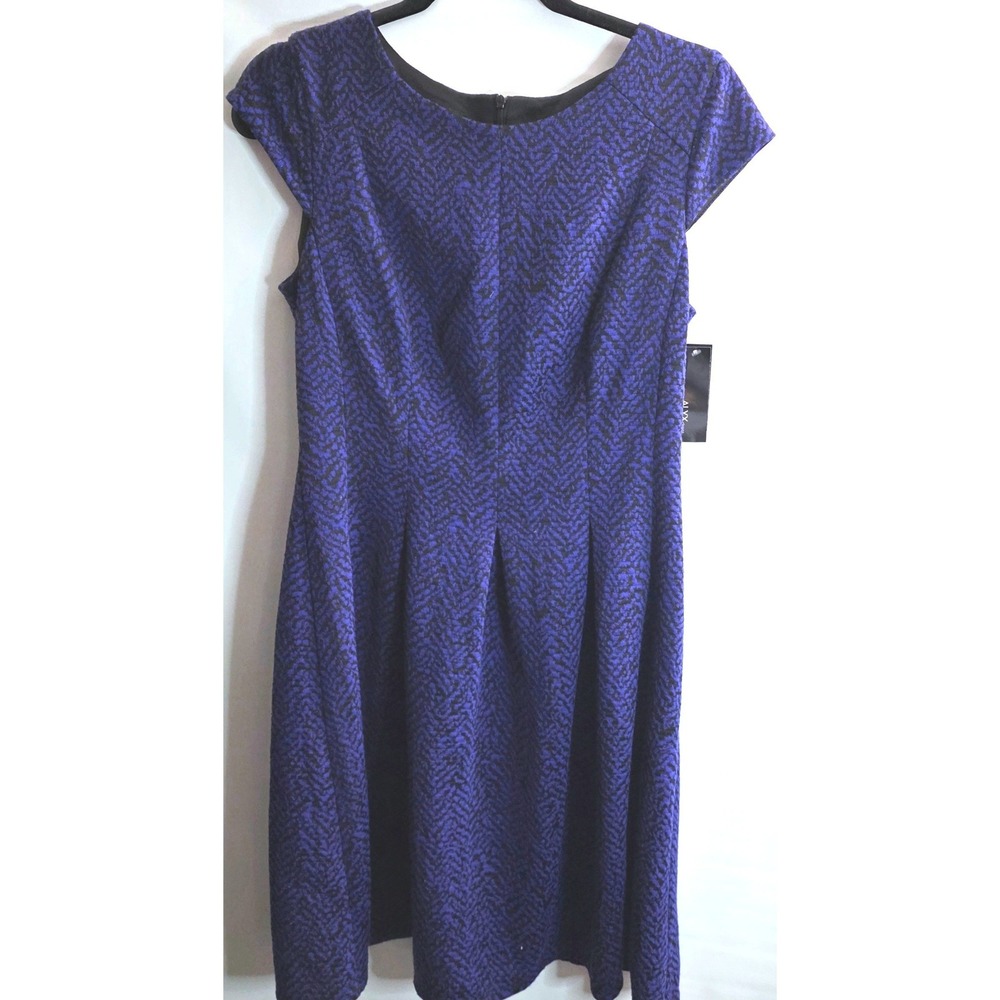 New $60 Tag ALYX Sheath Dress Medium Blue Black Chevron Zip Back Office Evening